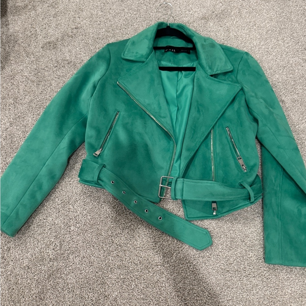 Green Suede Jacket with belt